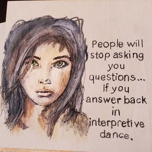 Hand-painted Irene Morgan Wood Tiles,  5 x 5 inches